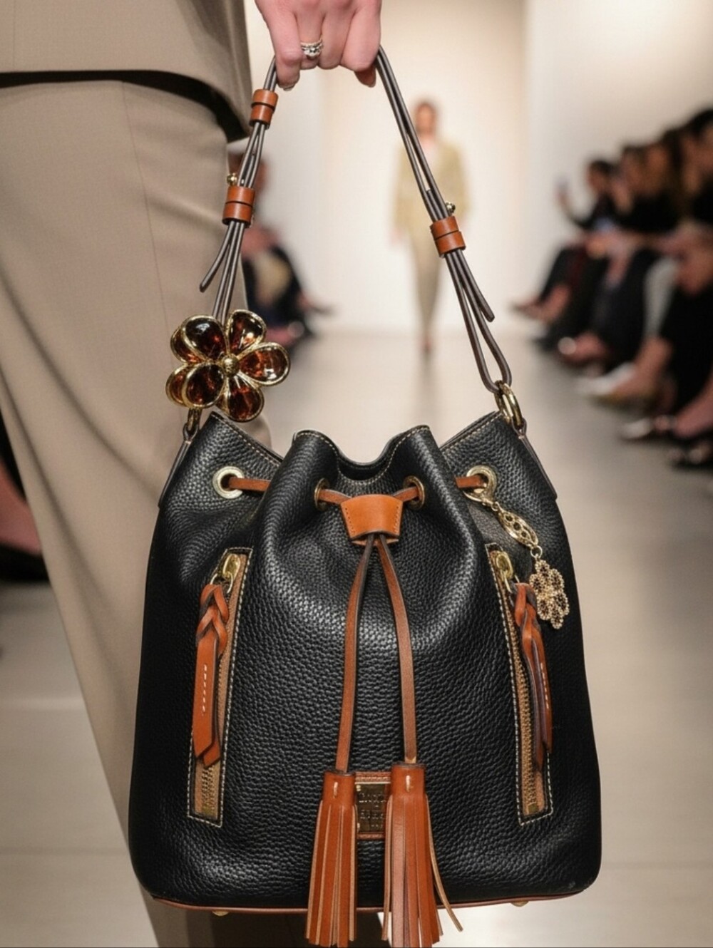 Dooney & Bourke Pebble Leather Cooper Drawstring Bag - Picture 14 of 15